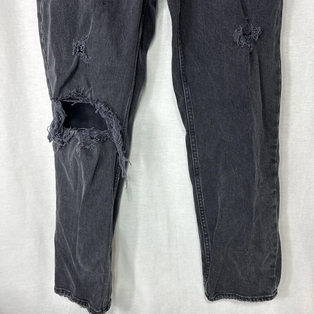 Abercrombie & Fitch Jeans Dad High Rise Women's‎ Size 27/4S Button Fly Black